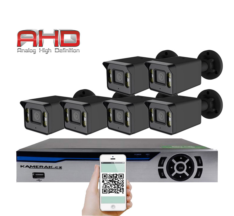 6 kamerový systém AHD HE6-57E 5Mpx