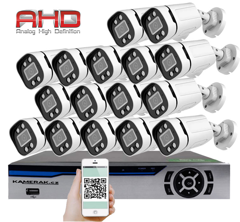 16 kamerov AHD set HE16-59E 5Mpx 1920p, H.265, CZ menu