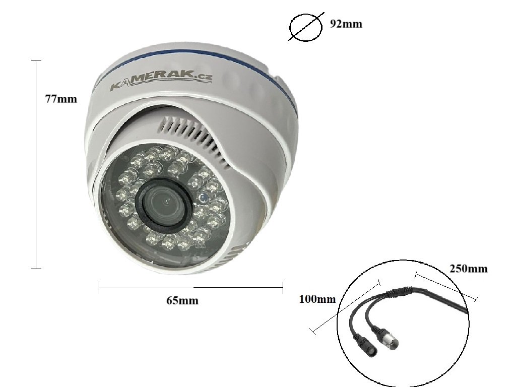 AHD kamera 2MPx 1080P AHD WN-51A dome bílá