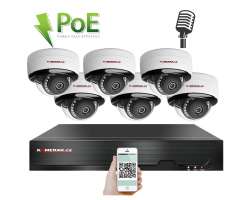 4K PoE IP 6 kamerov set XM-605D 8MPx, mikrofon, CZ menu  - 15790 K